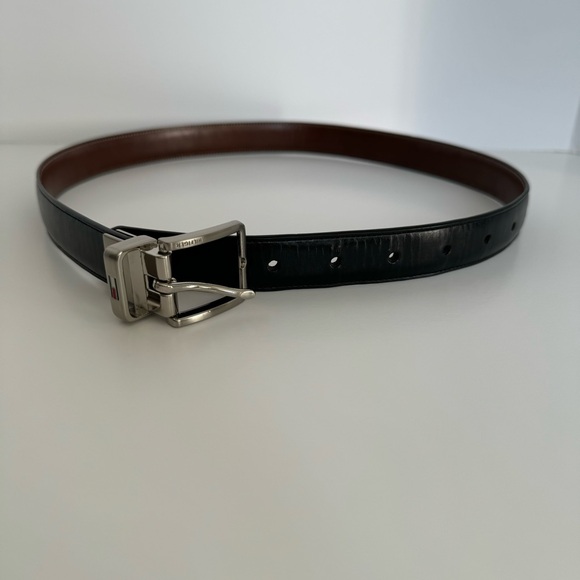 Black Leather Dress Belt Men’s Size 28 - Picture 2 of 4